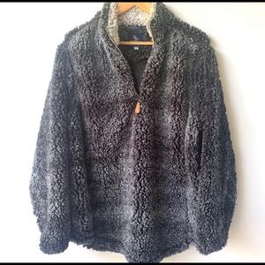 Simply Southern Charcoal Fuzzy Sherpa Pullover